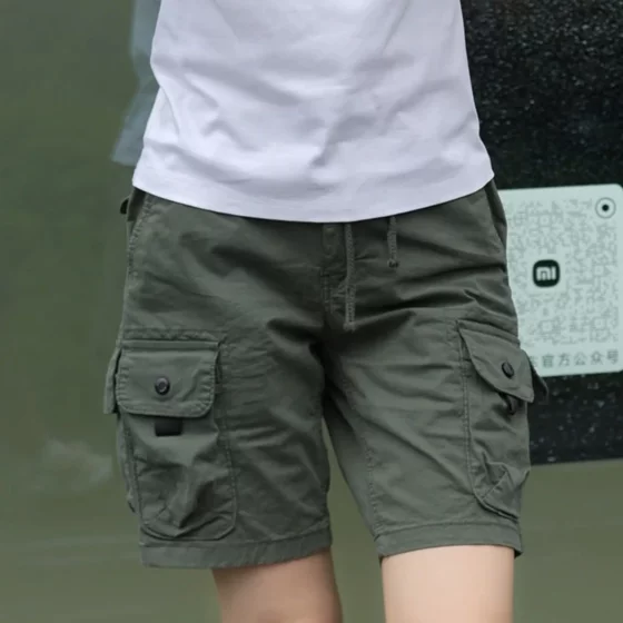 
2026 Summer New Men's Multi-Pocket Casual Shorts Japanese Retro Loose Workwear Versatile Cotton Shorts for Men