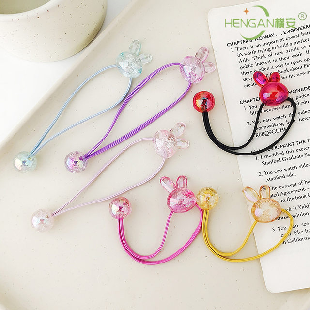 Children's high elastic rabbit long rubber band twisting hair ring ...