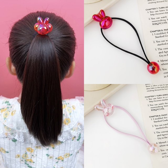 Children's high elastic rabbit long rubber band twisting hair ring ...
