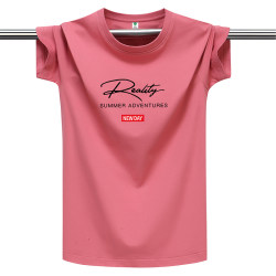 Summer New Short-Sleeved T-Shirt for Men, Round Neck, Pure Cotton, Loose Fit, Large Size, Youth Sports Casual Base Shirt, Versatile Top t