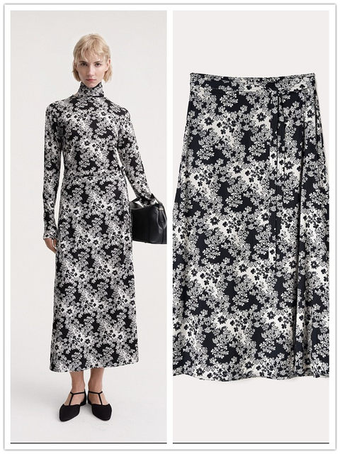 A small amount of spot TOTEME women's versatile floral waist lace mid-length skirt 23 years new
