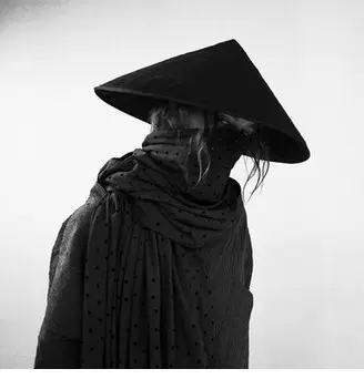 竹編鬥笠帽武俠俠客劍客帽黑衣人夜行衣帽子舞臺演出