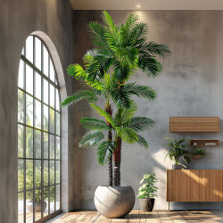 High-End Palm Tree Bionic Plant Landscaping Potted Plant Artificial Coconut Tree Fake Tree Indoor Green Plant Living Room Decoration Ornaments