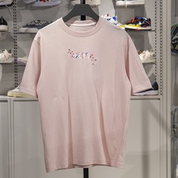 Li-Ning Sakura Short-Sleeve T-Shirt Summer Unisex Couple Style Pure Cotton Breathable National Trend Round Neck Cultural Shirt Ahsr630