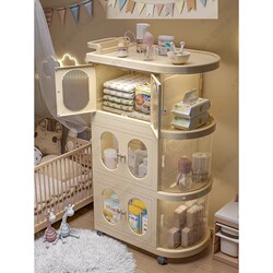 Mother and Baby Storage Cabinet, Baby Feeding Table, Baby Supplies Organizer, Multi-Layer Storage Rack for Milk Powder and Complementary Food