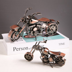Wrought Iron Motorcycle Metal Model Creative Home Desktop Small Ornament Wine Cabinet Tv Cabinet Decoration Piece