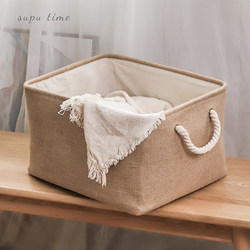 Cotton and Linen Fabric Storage Basket Japanese-Style Bedroom Miscellaneous Storage Box Toy Snack Clothing Storage Basket Dirty Clothes Storage Basket