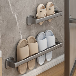 New Bathroom Slipper Rack, No-Drill Bathroom Storage Rack, Shoe Organizer, Wall-Mounted Behind Toilet Door, Drainage Rack