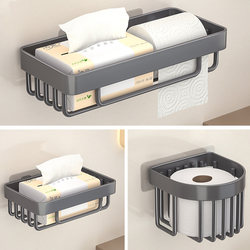 Bathroom Toilet Paper Holder Storage Rack Mesh Basket No-Drill Toilet Tissue Box for Restroom Roll Paper Box Wall-Mounted