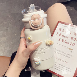 Casual 316 Insulated Cup for Girls with Straw, High-Looking Double Drinking Cup, 2025 New Model, Portable Cold Cup for Students