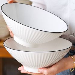Japanese-Style Ceramic Large Soup Bowl for Home Use 2024 New Model High-Value Pickled Fish Bowl Noodle Bowl Trendy Creative Conical Tableware