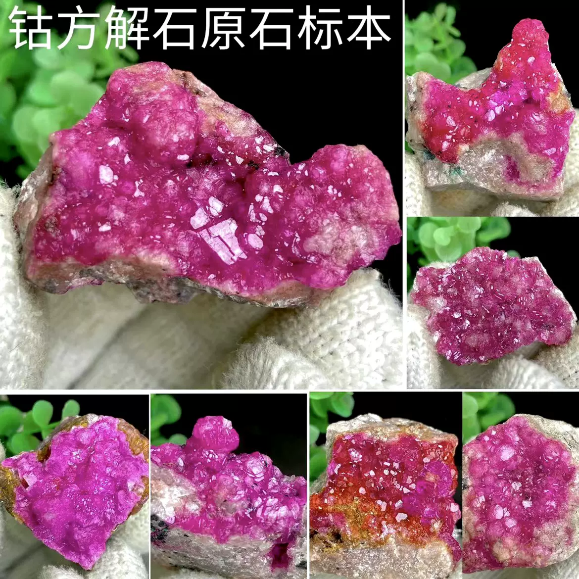 鈷方解剛果粉紅色鈷方解孔雀石共生原石礦物晶體奇石