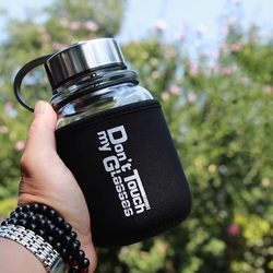 Single-Layer Thickened Large-Capacity Glass Cup 1000ml High Borosilicate Portable Wide-Mouth Water Cup with Anti-Scalding and Tea Infuser