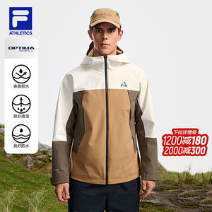 
FILA official men's woven top 2026 spring new outdoor sports comfortable color-blocked hooded jacket