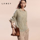 LANCY/Langzi 2025 summer new elegant hollow long-sleeved shirt perspective linen knit high-end top for women