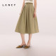 LANCY/Langzi 2025 summer new khaki high waist mid-length large sway temperament umbrella skirt casual skirt