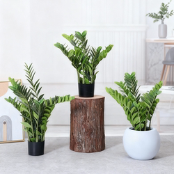 Artificial Green Plant Money Tree Single Branch Potted Plant Office Living Room Decoration Green Housewarming Fortune Tree Bonsai