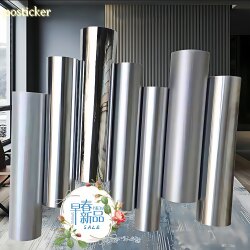 Stainless Steel Matte Silver Mirror Sticker Brushed Silver Advertising Decorative Wallpaper Reflective Elevator Renovation Self-Adhesive Wallpaper