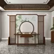 Phong cách Trung Quốc mới vách ngăn phòng khách gỗ nguyên khối sảnh khách sạn nghiên cứu phòng trà lối vào văn phòng màn hình ghế đơn giản hiện đại