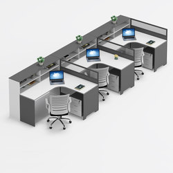 Office Financial Table Plaid Room Office Workstation Table and Chair Combination Staff Screen Partition Work Computer Desk Card Slot