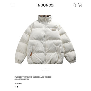 
NOONOZ winter American label stand-up coat thickened cotton coat men's unisex trend brand warm couple cotton coat