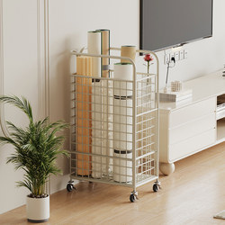 Yoga mat storage basket indoor home living room racket sports equipment narrow slit removable multi-functional storage shelf
