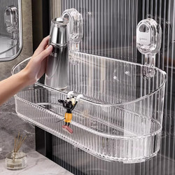 Bathroom Suction Cup Storage Rack, No-Drill Wall-Mounted Shelf for Toilet and Washbasin, Various Storage Solutions