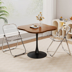 Modern Luxury Negotiation Table and Chair Set for Cafes and Milk Tea Shops, Reception Round Table for Home Use, Trendy Minimalist Dining Table