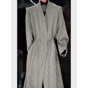 
High-end starry sky woolen coat for women mid-length 2025 autumn and winter new Korean style casual temperament versatile woolen coat