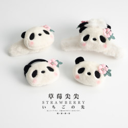 2025 New Cute Cartoon Red Panda Plush Hair Tie High Elasticity Durable Rubber Band Hair Rope for Girls