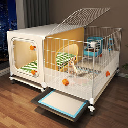 Rabbit Cage with Integrated Urine-Proof Toilet, Large Indoor Pet Rabbit Villa, Special Cage for Guinea Pigs and Hamsters