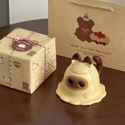 Cute Logic Cat Mug Water Cup Gift Ceramic Cup Souvenir Birthday Gift Practical Small Gift for Girls