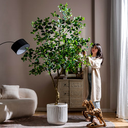 Large Artificial Banyan Tree, High-End Luxury Floor-Standing Decoration, Indoor Living Room Faux Tree Plant Landscaping