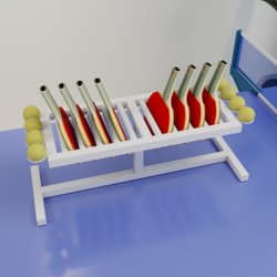 Table Tennis Racket Storage Rack School Gym Display Rack Storage Rack Sports Display Floor-Standing Shelf Mobile