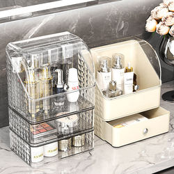 Cosmetics Storage Box, Household Desktop Skin Care Product Storage Makeup Box, Dust-Proof Dressing Table, Washbasin Storage Rack