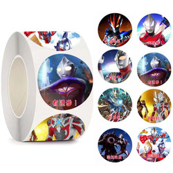 500 Sheets/Roll Ultraman Children's Reward Stickers Kindergarten Praise Inspirational Cartoon Stickers Superhero Monster Stickers