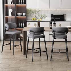 Imitation solid wood household high chair living room Nordic soft bag backrest chair bar casual bar stool cafe bar stool