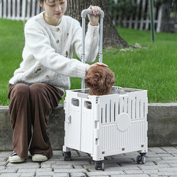 Pet Stroller for Dogs and Cats, Teddy Stroller for Outings, Lightweight Foldable Detachable Cart for Small and Medium-Sized Dogs