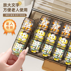 Pill Box, Seven-Day-A-Week Portable Pill Organizer, Three Meals a Day Medicine Storage Box, Large-Print Medication Reminder Box for the Elderly