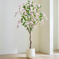 Simulated Green Plant Hanging Jasmine Flower Indoor Large Artificial Green Plant Artificial Flower Tree Ornament Floor-Standing Decorative Potted Plant