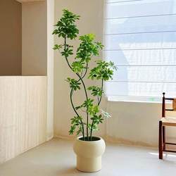 High-End Light Luxury Artificial Green Plant, Duckbill Tree, High-Class Indoor Living Room Floor-Standing Decoration, Simulated Plant Potted Plant