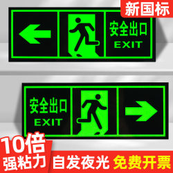 Safety Exit Signs, Luminous Wall Stickers, Floor Stickers, Stairway Escape Emergency Signs, Fire Safety Signs, Self-Luminous Warning Markers, Fluorescent Warning Signs, Marking Stickers