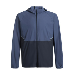 
GYMANT Muscle Ant spring new sports fitness breathable dark gray blue men's hooded single-layer sun protection windbreaker