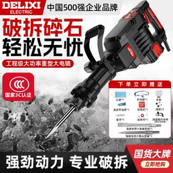 Delixi High-Power Single-Use Electric Pickaxe for Wall Demolition and Concrete Crushing, Special Engineering-Grade High-Power Heavy-Duty Hammer