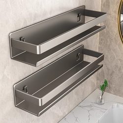 Bathroom Storage Rack, No-Drill Installation, Toilet, Shower Room, Washbasin, Shower Gel, Wall-Mounted Storage Rack