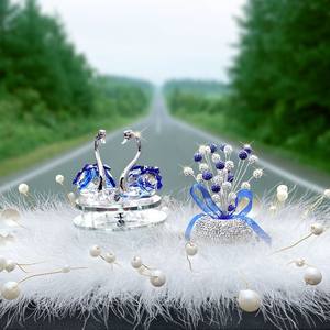 Solar rotation crystal swan car perfume ornament car aromatherapy cute goddess car interior decoration jewelry