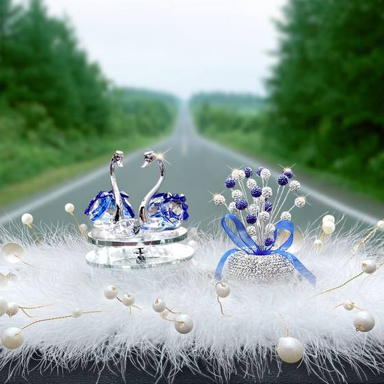 Solar rotation crystal swan car perfume ornament car aromatherapy cute goddess car interior decoration jewelry