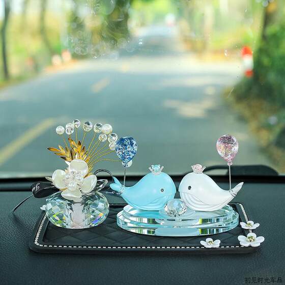 
Car interior accessories ornaments car decoration supplies creative high-end cute dolphin car perfume on center console for women
