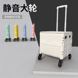 Folding Shopping Cart, Small Trolley, Sturdy, Lightweight, Portable, for Picking up Packages, Home Use, Parcel Delivery Cart
