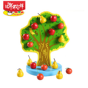 
Wooden magnetic apple tree baby counting game Happy orchard children's Montessori early education puzzle toys